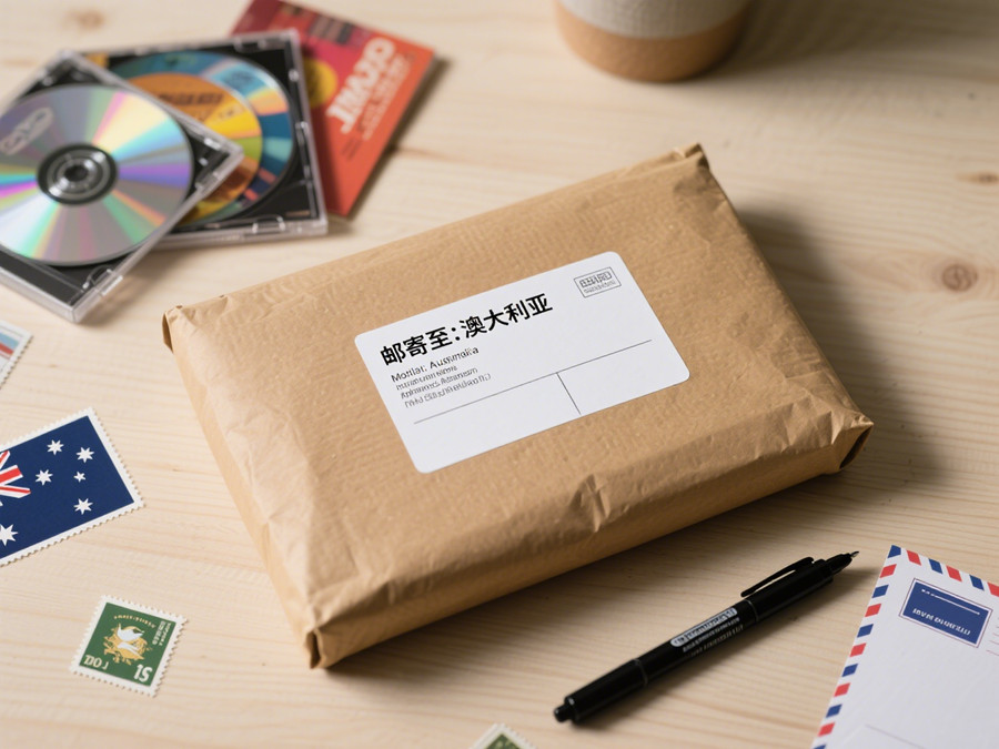 正在打包邮寄到澳洲的音像作品