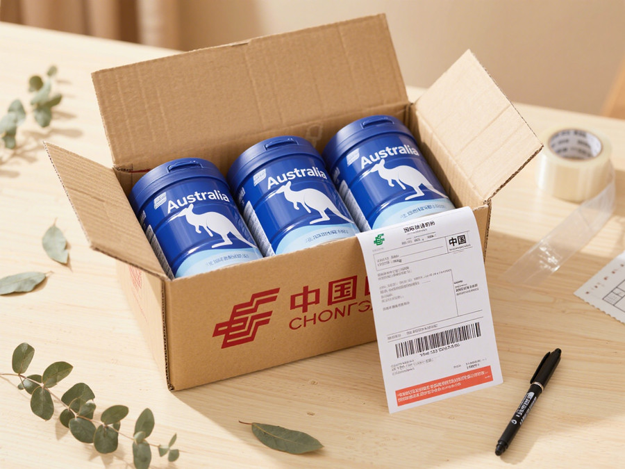 从澳洲邮寄到中国的三罐奶粉