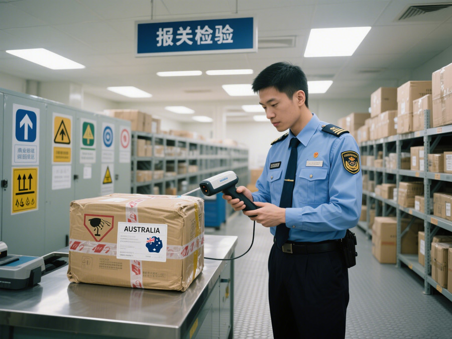 从国内邮寄到澳洲的物品正在接受国内的海关检验