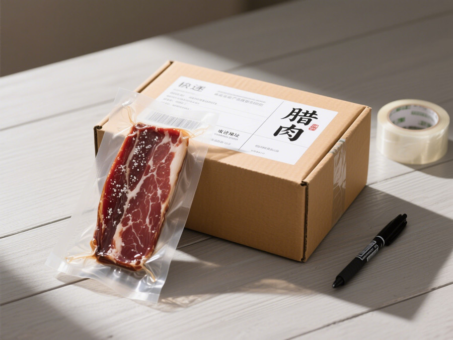 打包好后准备邮寄到澳洲的腊肉